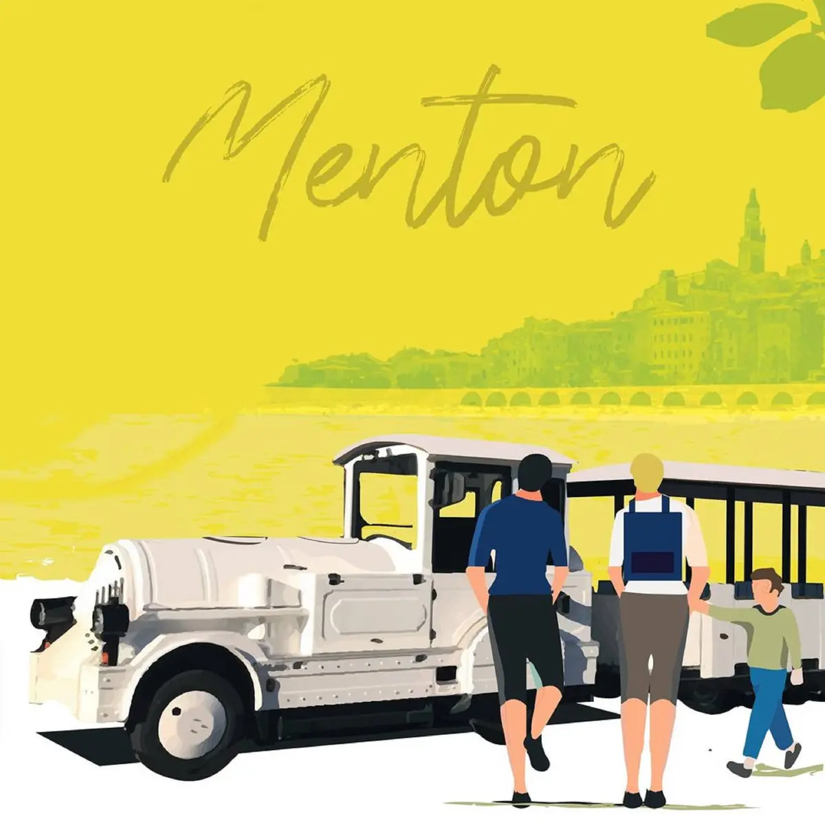 Affiche du petit train touristique de Menton