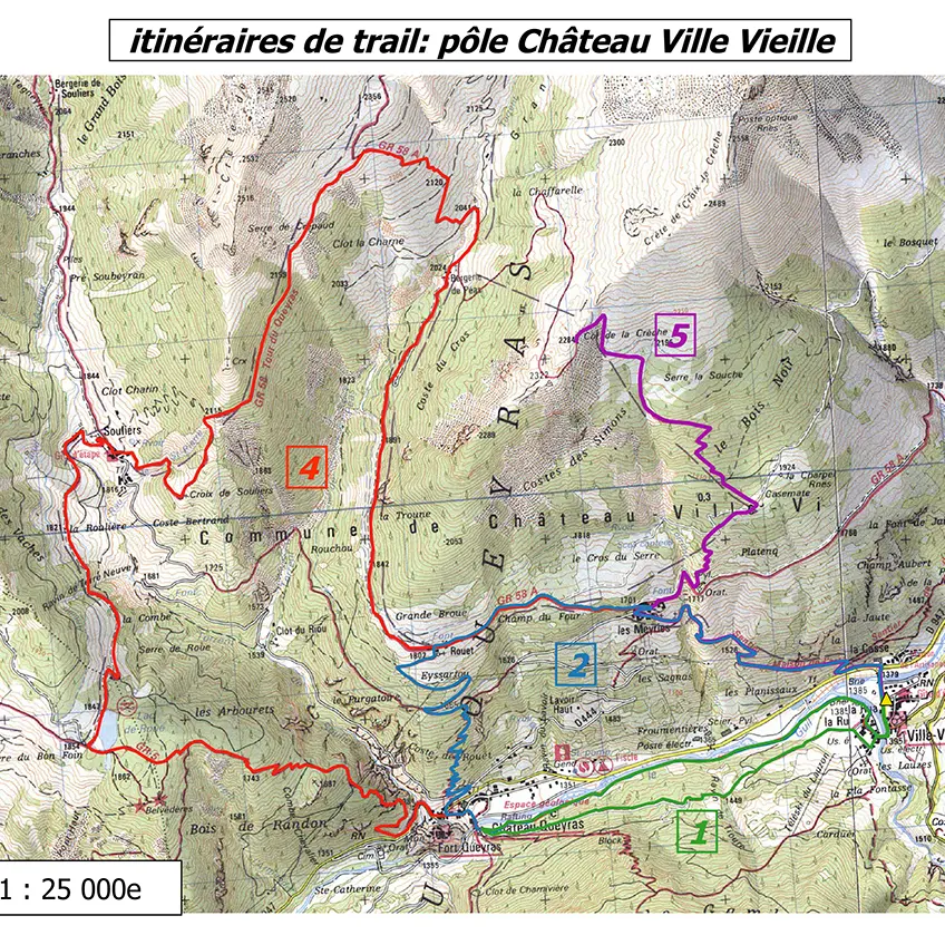 itinéraires de trail: pôle Château Ville Vieille