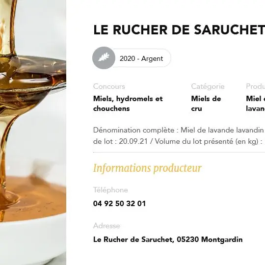 Rucher du Saruchet au Concours général agricole 2020