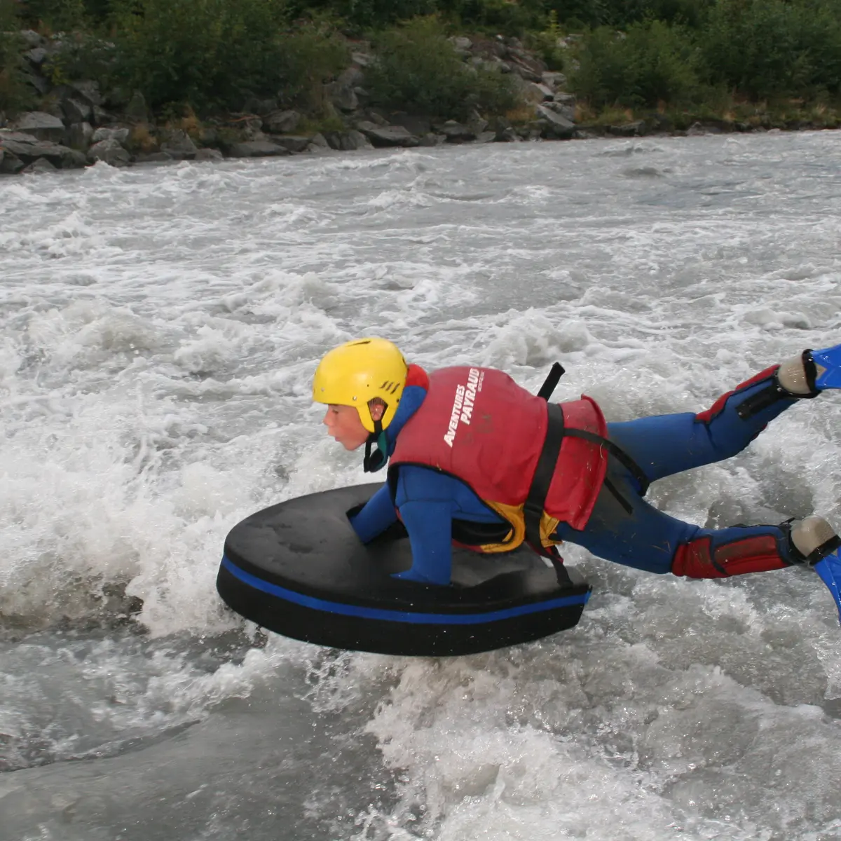 Hydrospeed LOISIRS-SPORTS-AVENTURES-PASSY-CHAMONIX-Adventures Payraud Session Raft ©