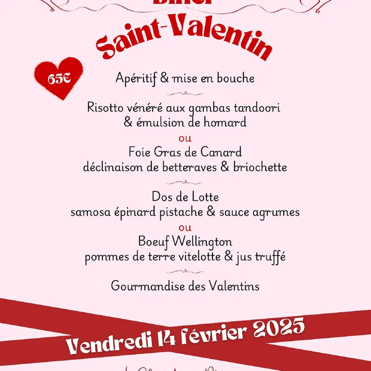 Menu Saint Valentin