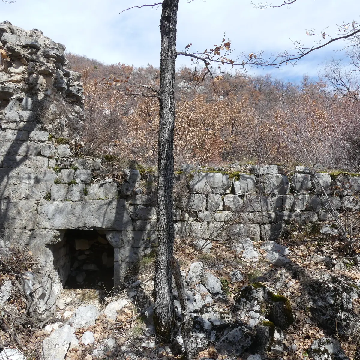 Site de l'abbaye de Clarescombes. Bâtiment du milieu