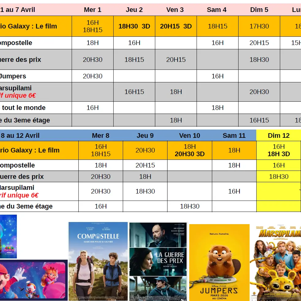 Programme Cinéma Le Poom_Orcières