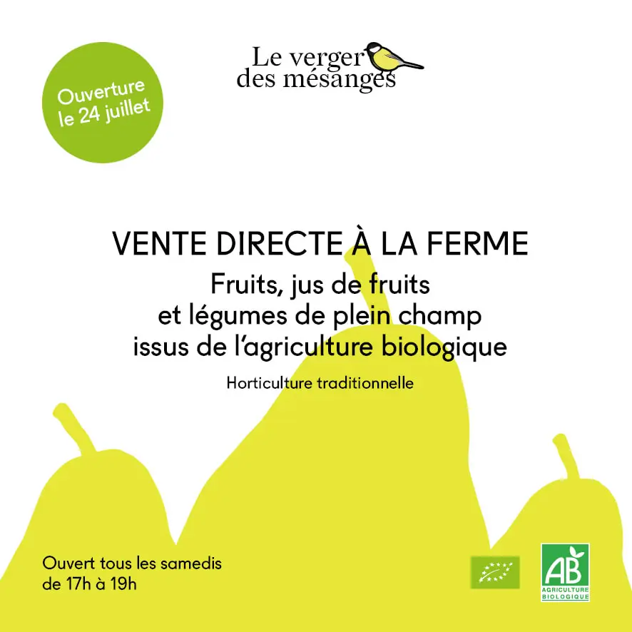 Ouverture du point de vente à la ferme du verger des mésanges