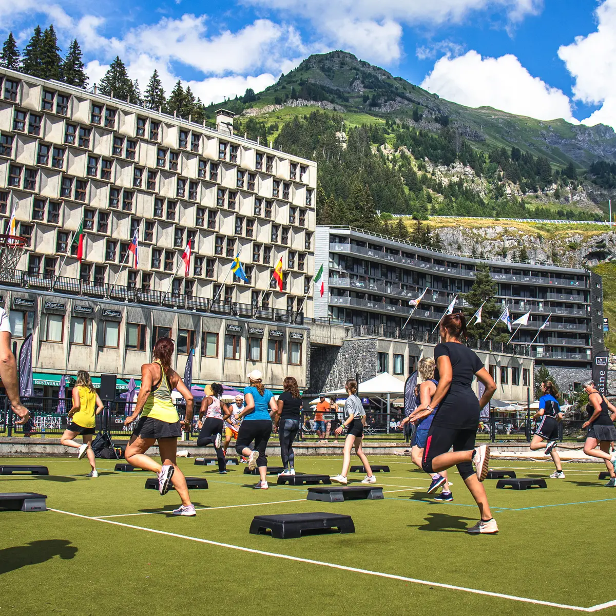 Overzicht van de zumba step-les