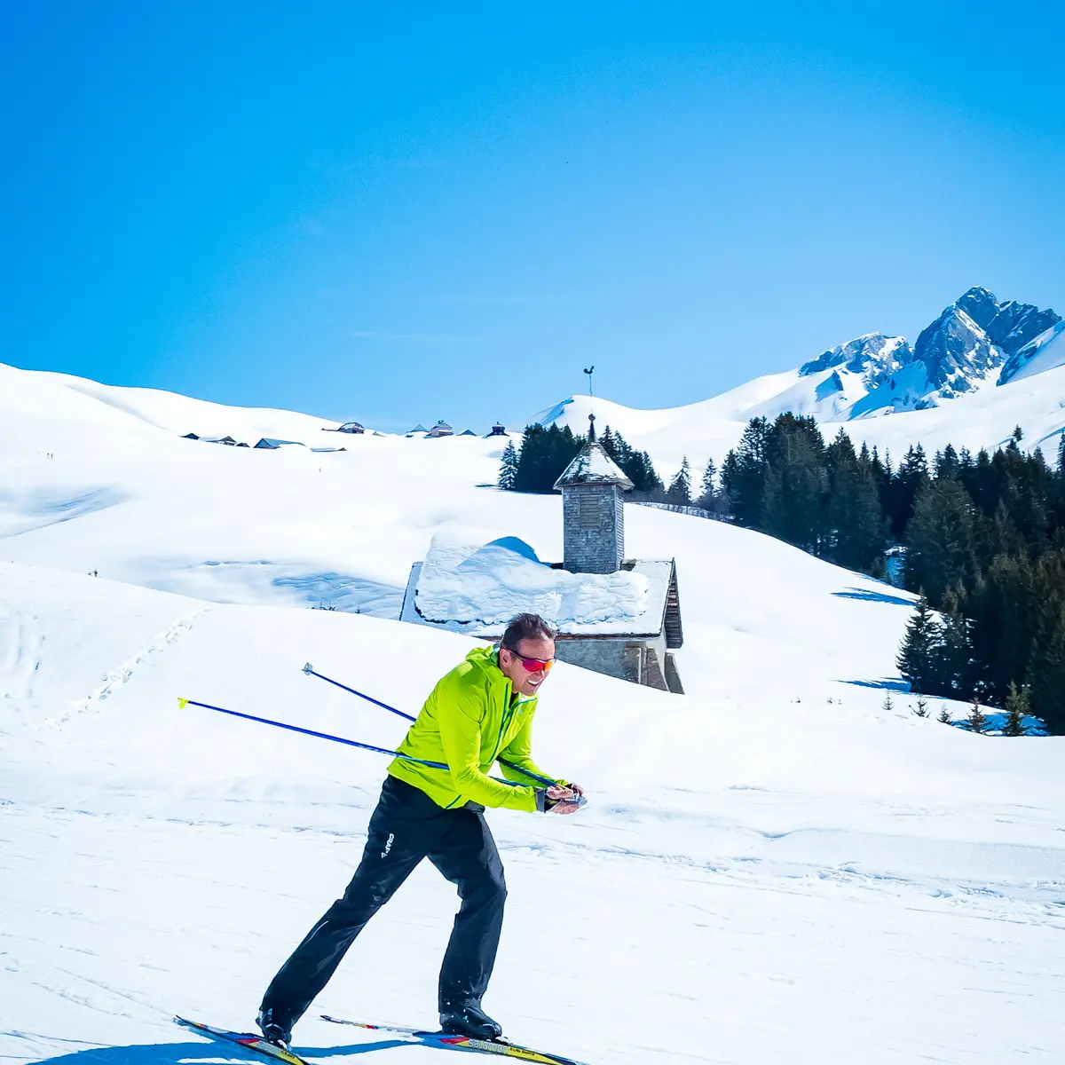 Ski de fond avec un moniteur ESF
