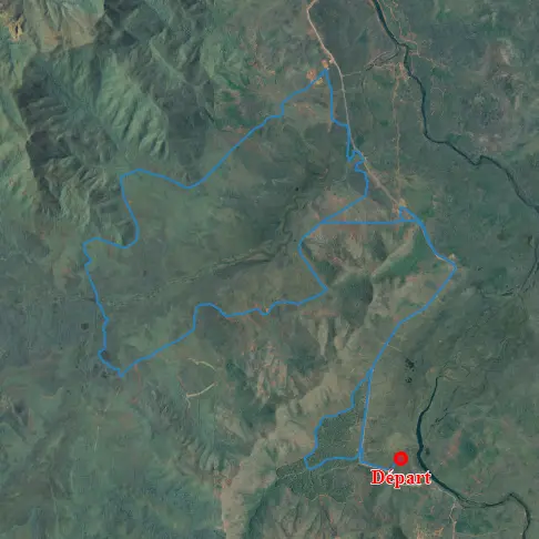 Itinéraire vue du ciel de la Piste 3 du Creek Pernod aux Boucles de Netcha
