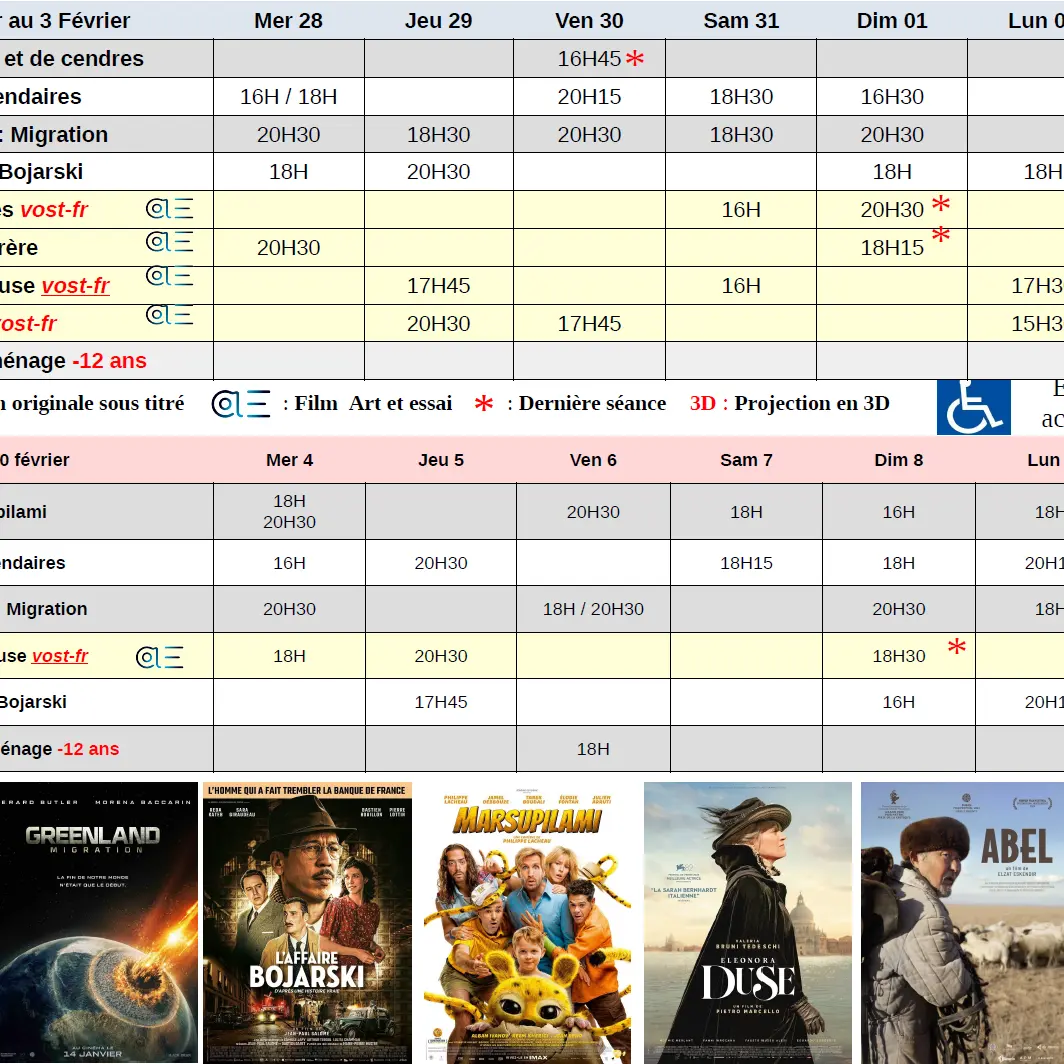 Programme Cinéma Le Poom_Orcières