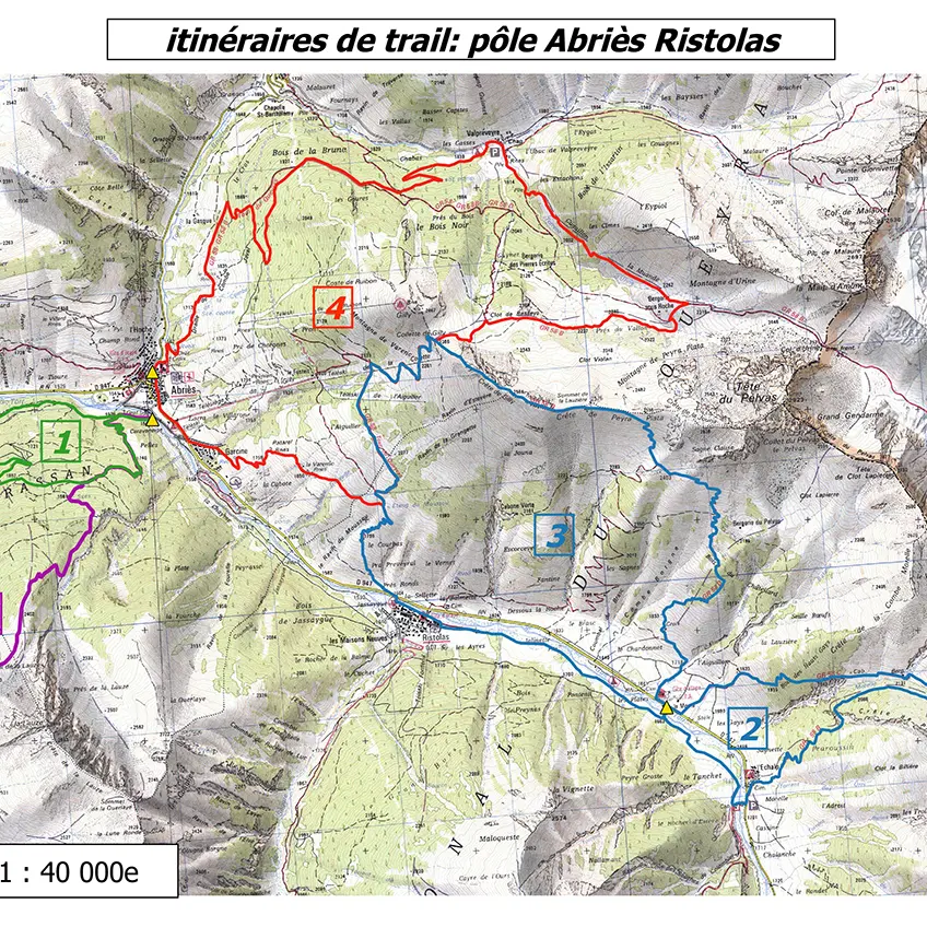 itinéraires de trail: pôle Abriès Ristolas