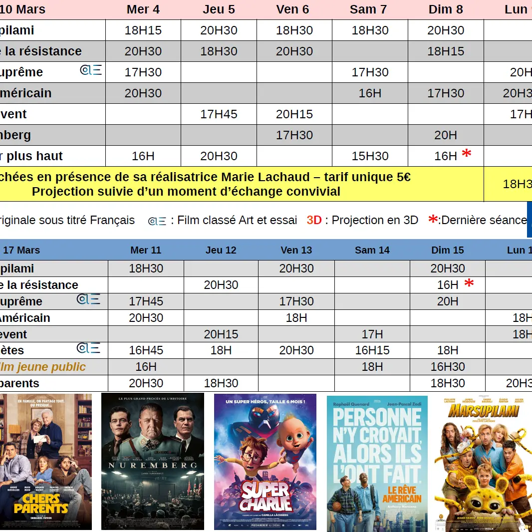 Programme Cinéma Le Poom_Orcières