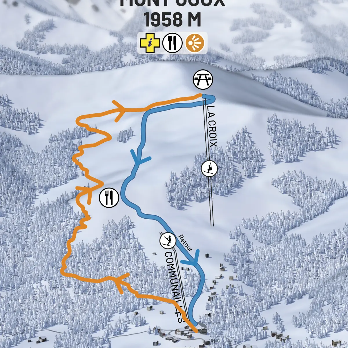 Itinéraire de ski de randonnée - Les Communailles / Télésiège de la Croix