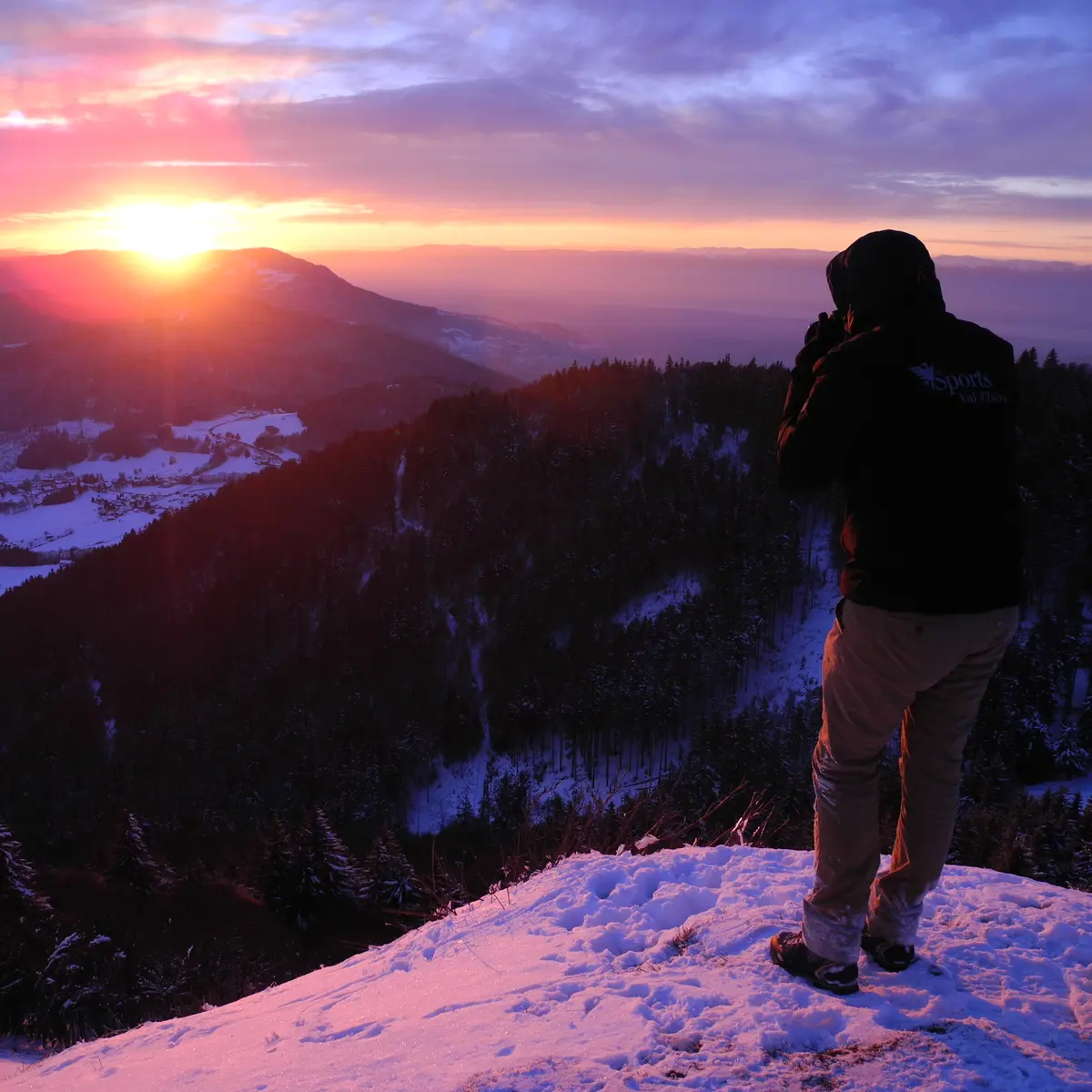 Couché de soleil sur la Vallée Verte et le Bas Chablais