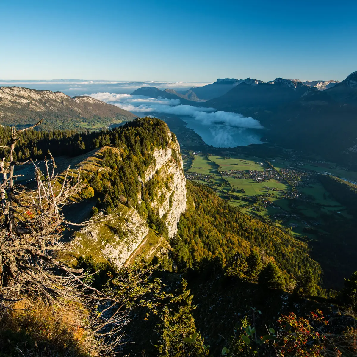 Point de vue sur le lac d'Annecy depuis la Montagne du Charbon