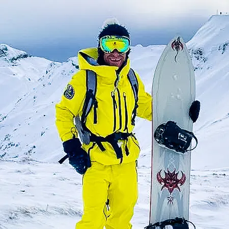 Djé Snowboard depuis les Grands Vans