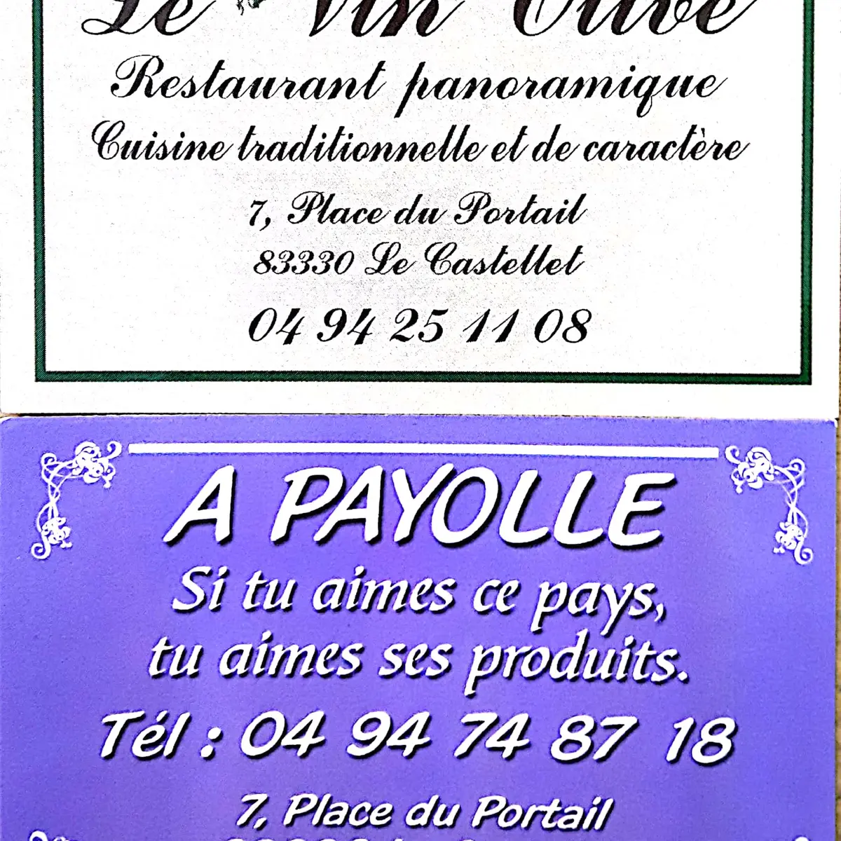 Le Vin'Olive et Payolle