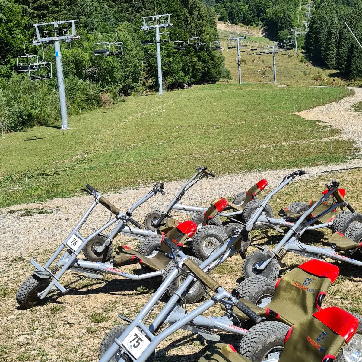 Mountain Kart au départ du télésiège du Torchon