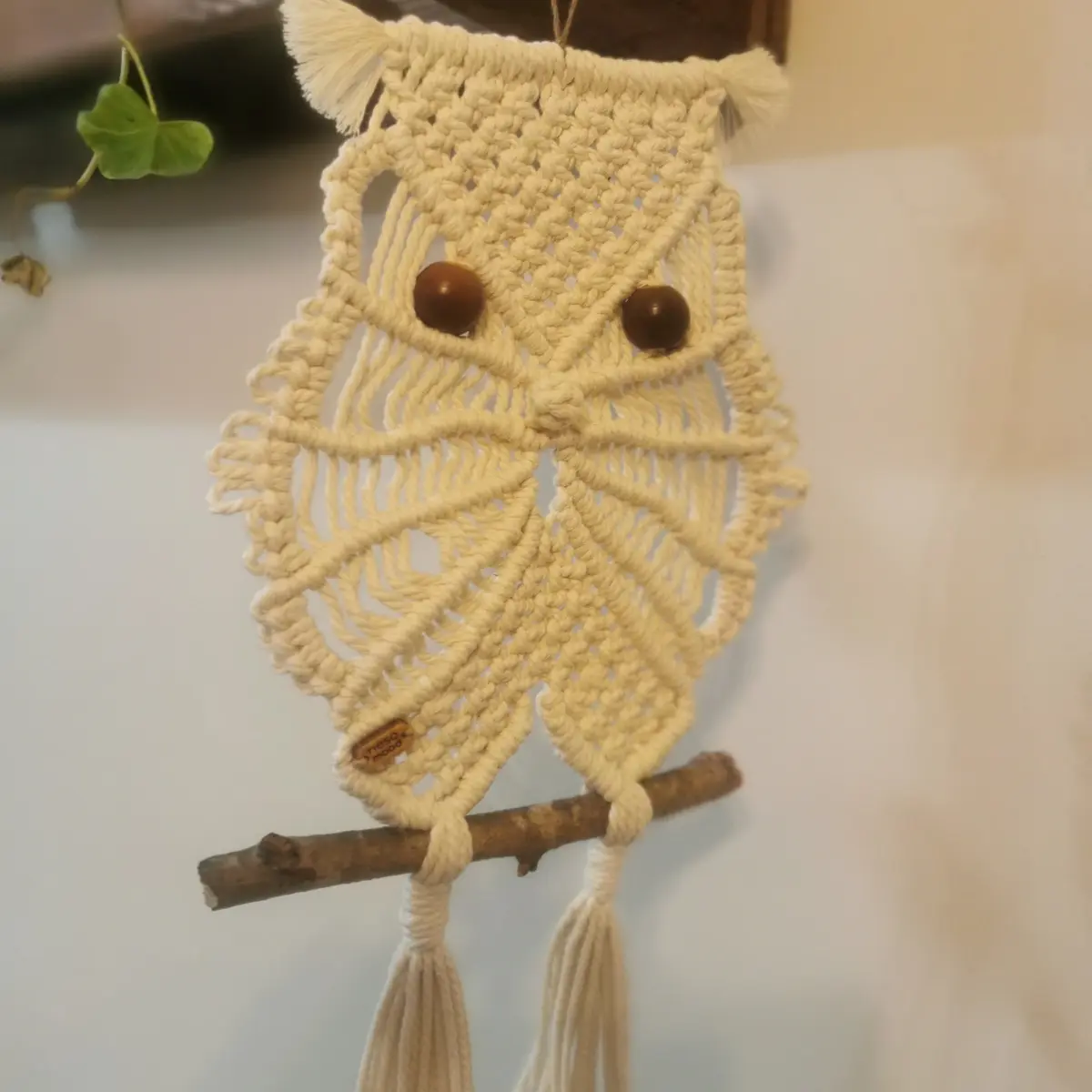chouette en macramé