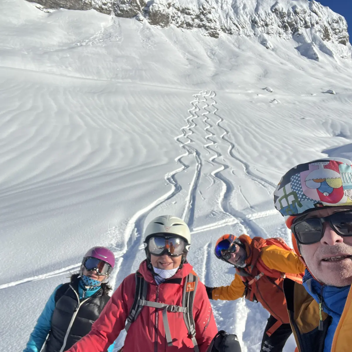 Guided outings on downhill skis or snowboard