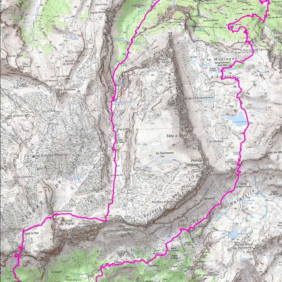 Carte général Tour des Aiguilles Rouges 4 jours