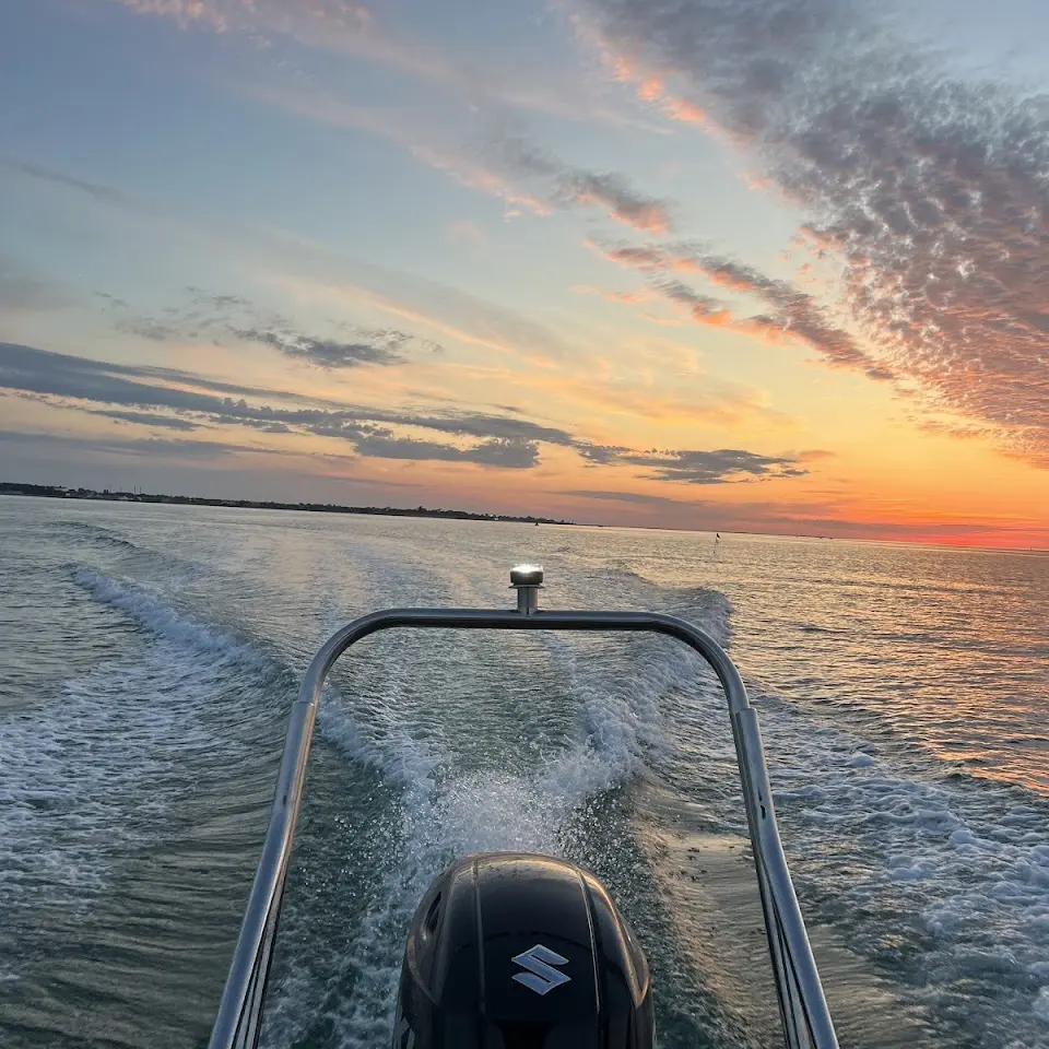Balade en mer coucher de soleil