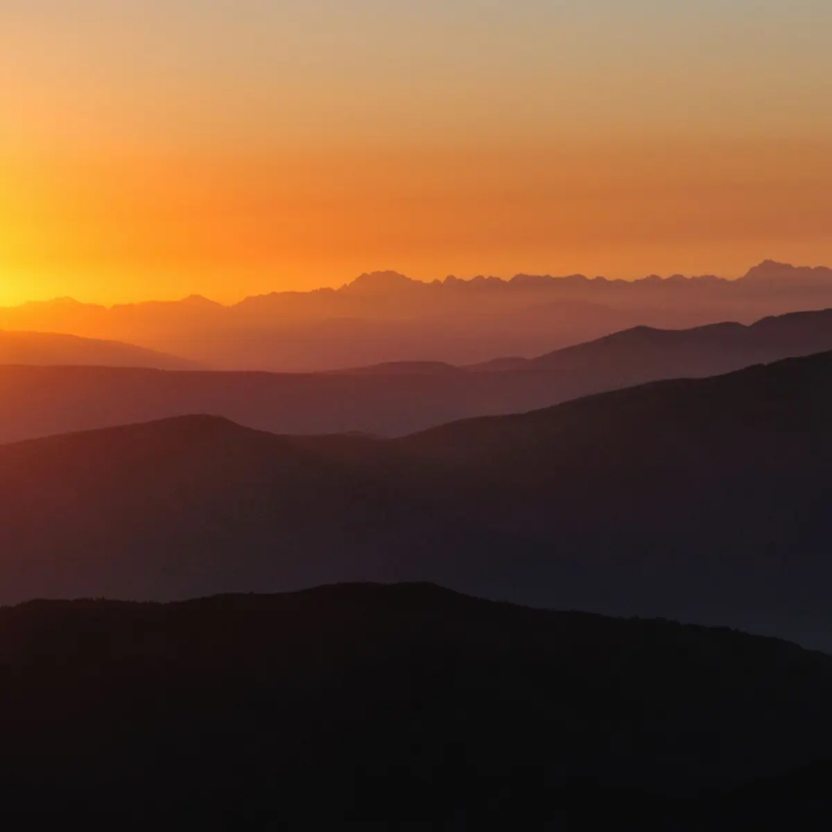Coucher de soleil sur le Chiran
