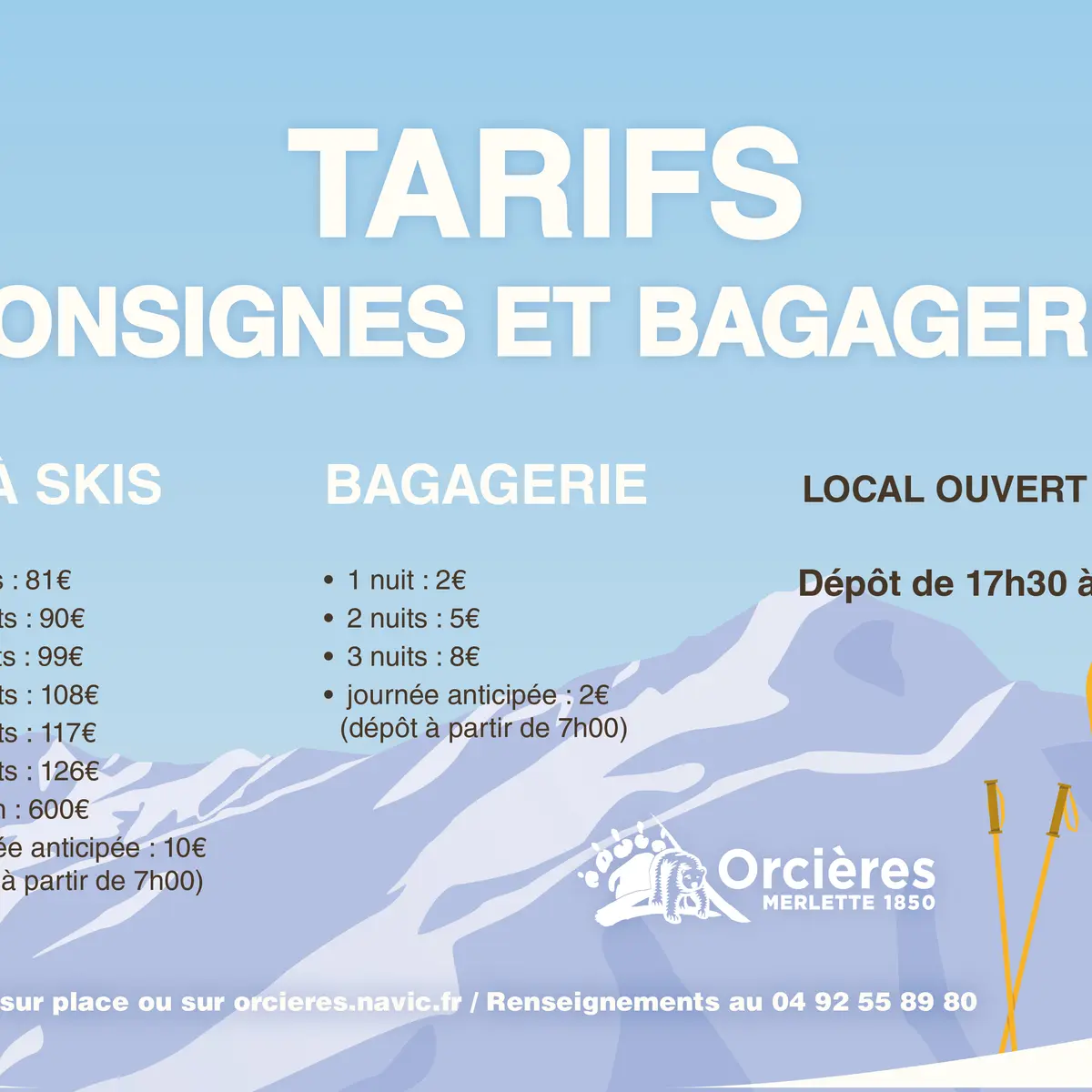 Consignes à skis et bagagerie Orcières