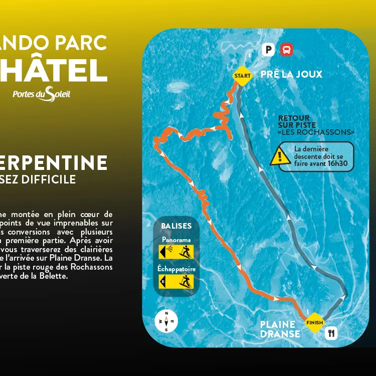 Ski touring trail La Serpentine