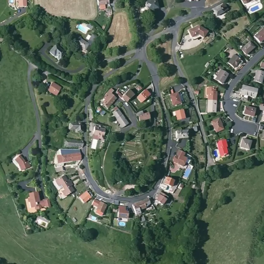 Vue aérienne de l'ancien castrum
