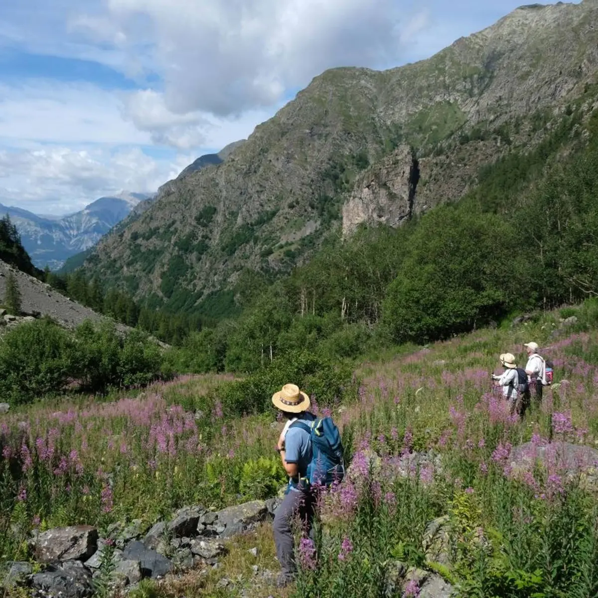 Randonneurs sur le sentier du col de Font Froide