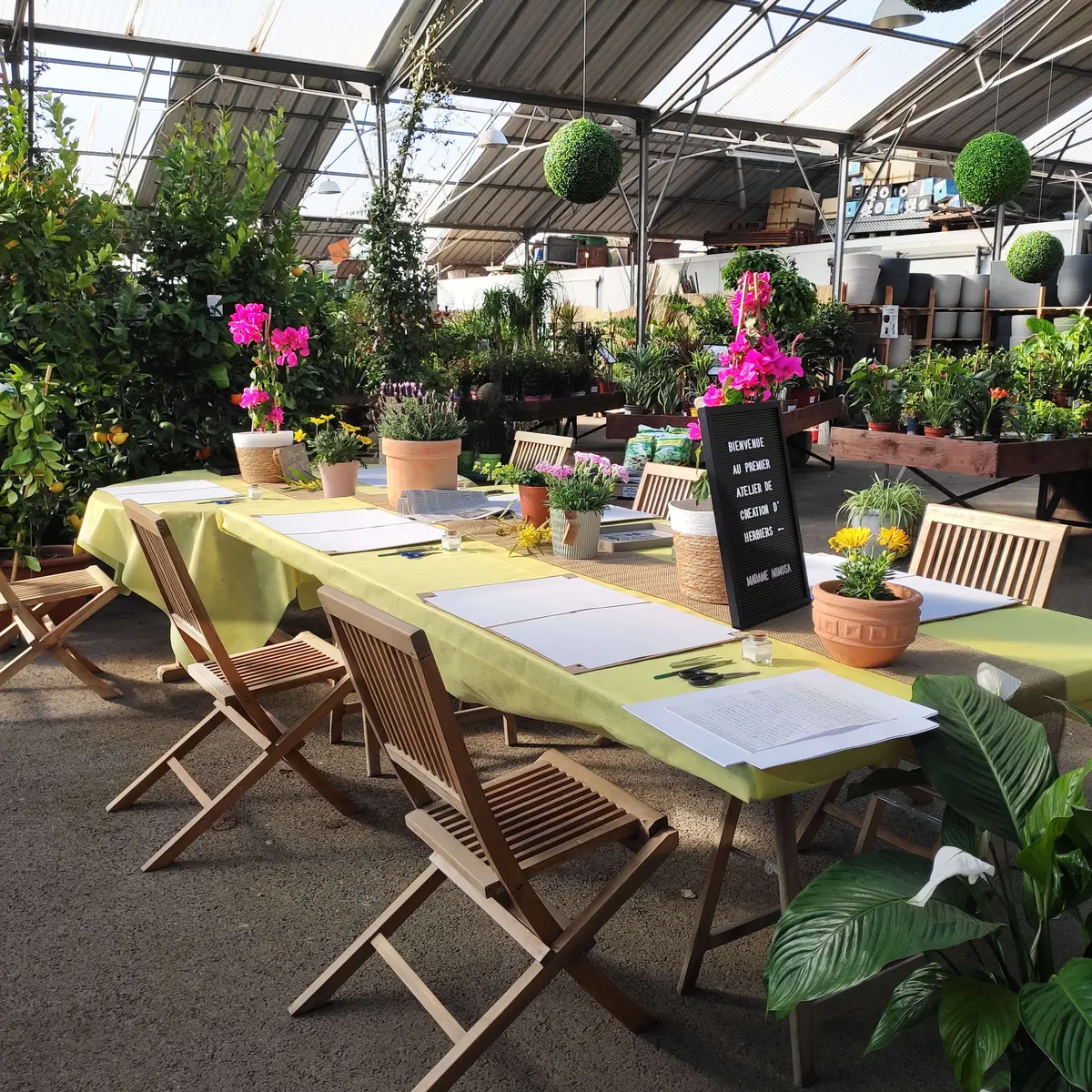 tables d'atelier créations florales