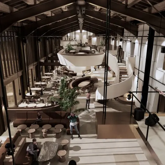 Vue 3D scène_ La Petite Cuisine - Gare Centrale - La Folie Douce