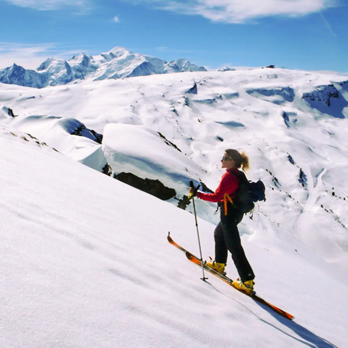Ski touring on the heights of Flaine