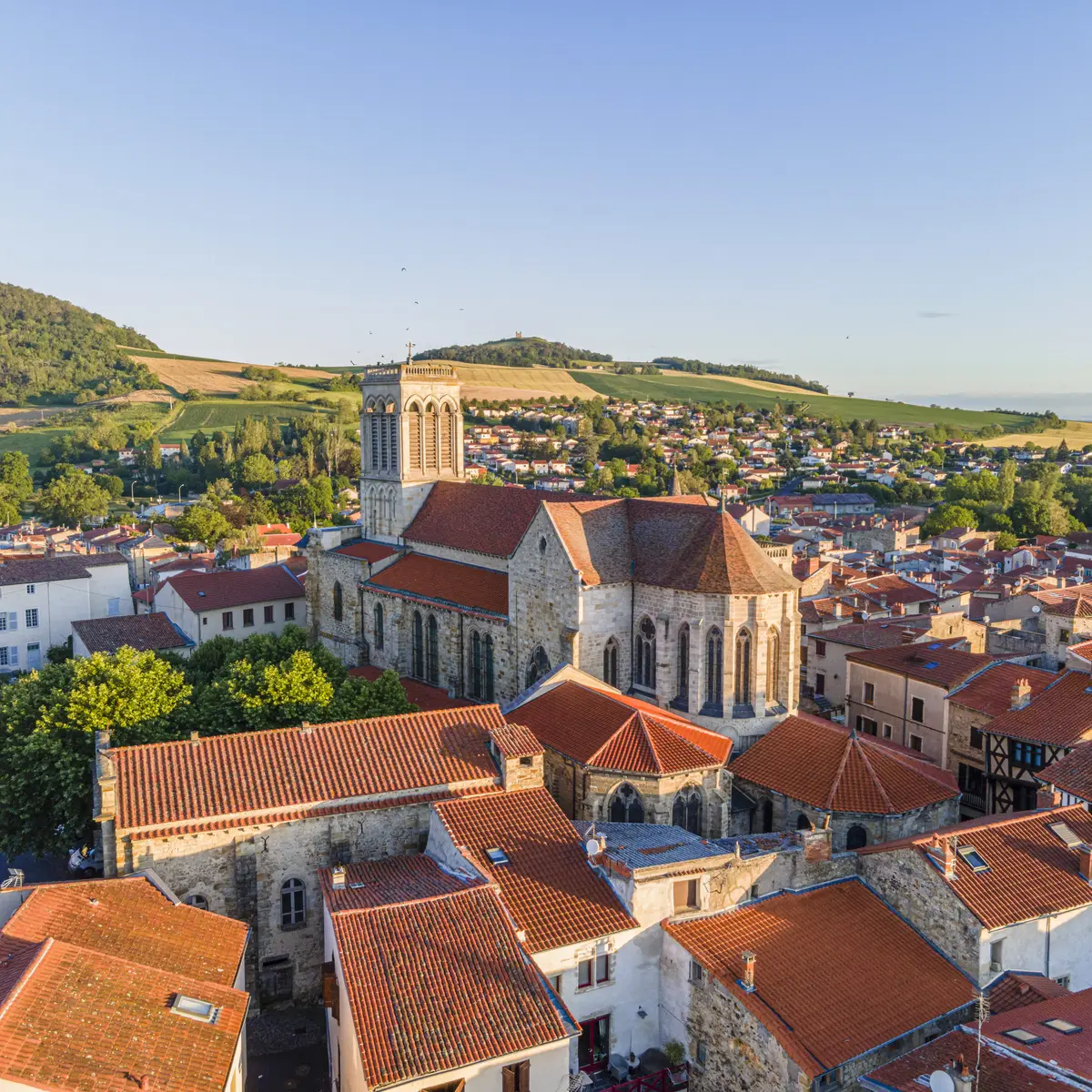 Vue sur Billom et l'église Saint Cerneuf