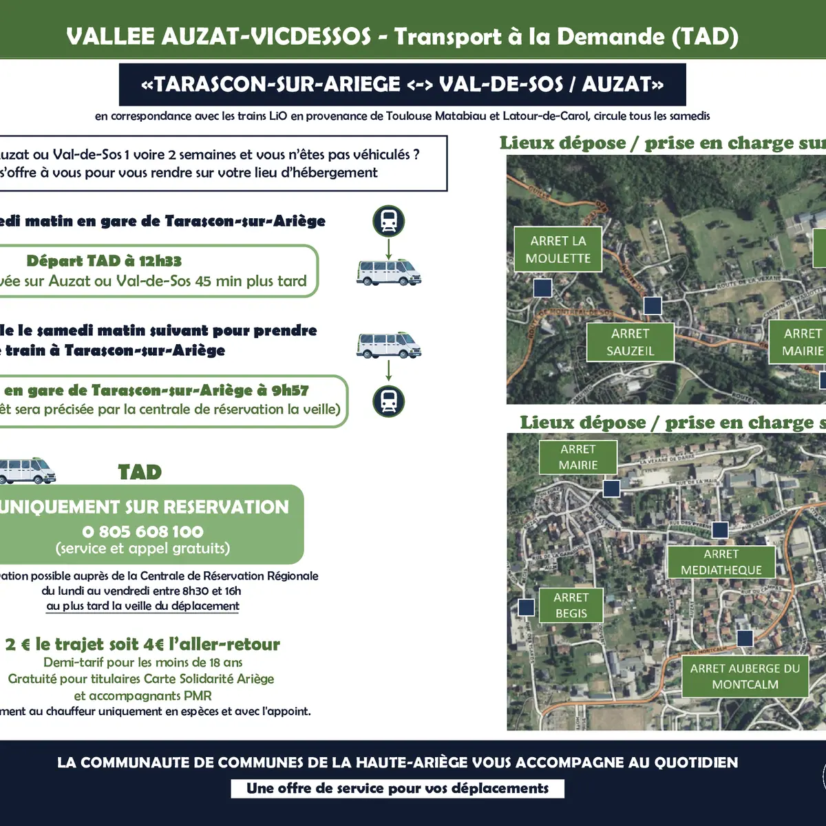 Rejoindre les villages de la vallée depuis la gare de Tarascon-sur-Ariège