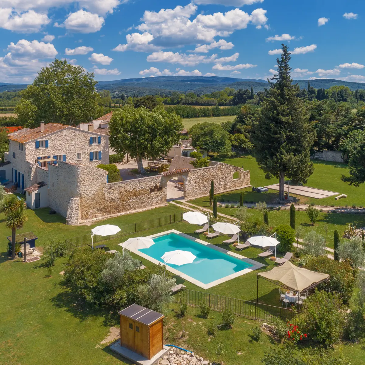 Vue drône du Mas de la Vinçane