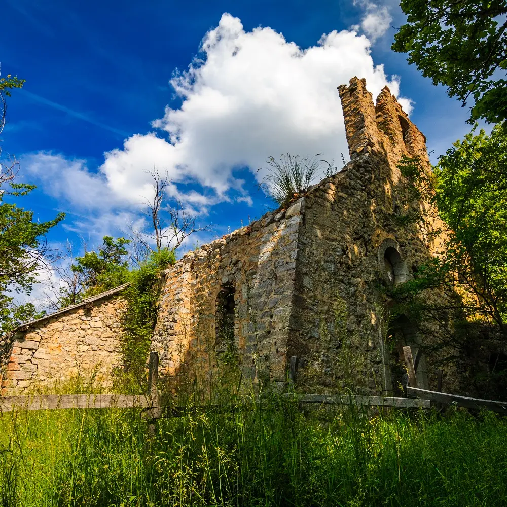 Ruine de l'église du hameau de Courchons