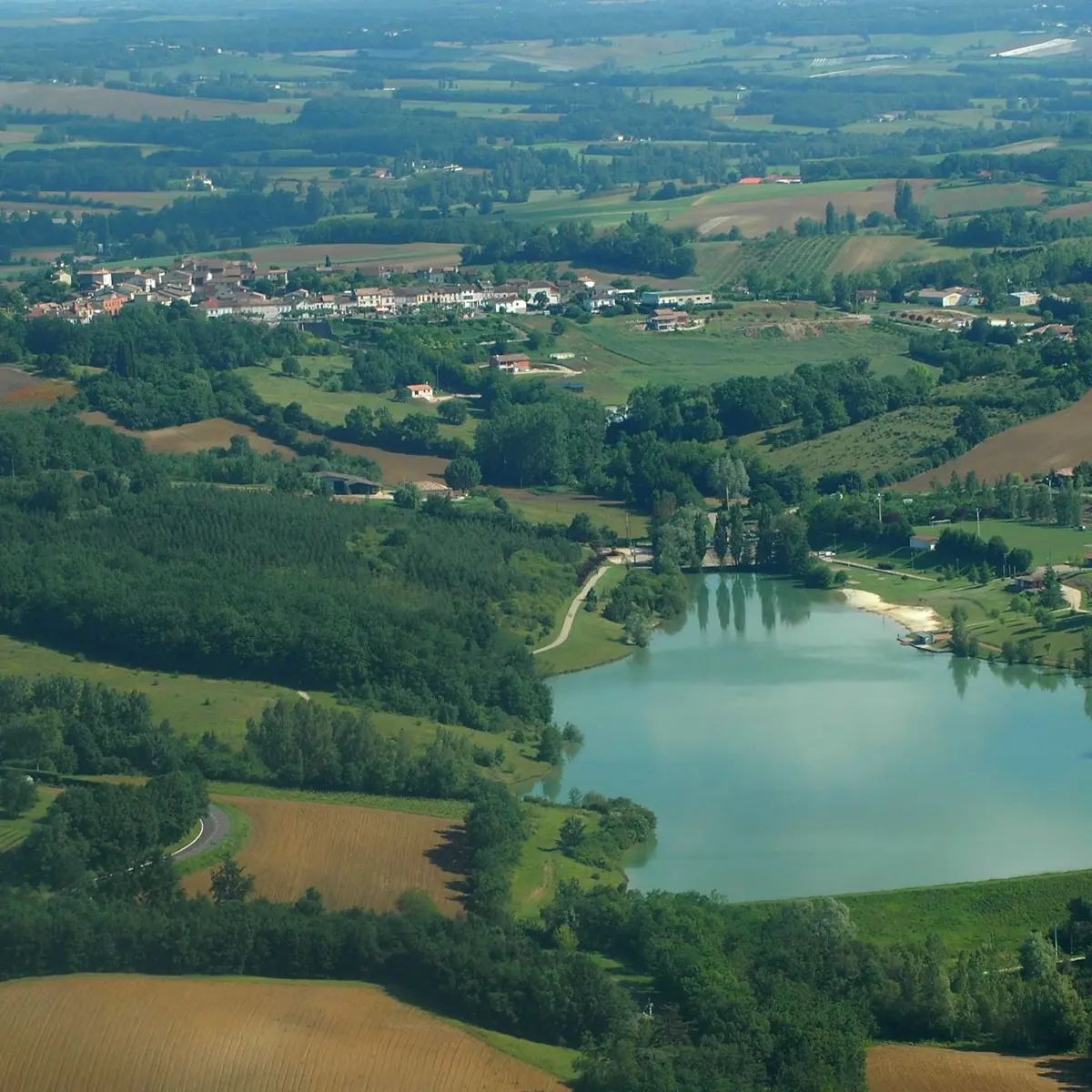 Vue aérienne lac de Molières