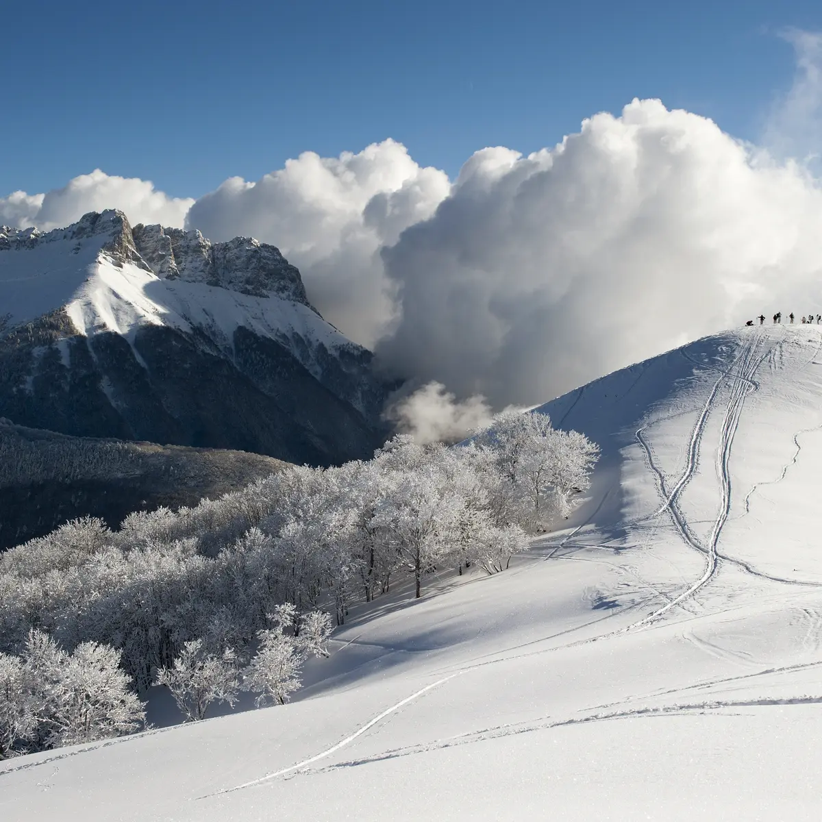 Panorama sur le Massif des Bauges au Mont Pelat