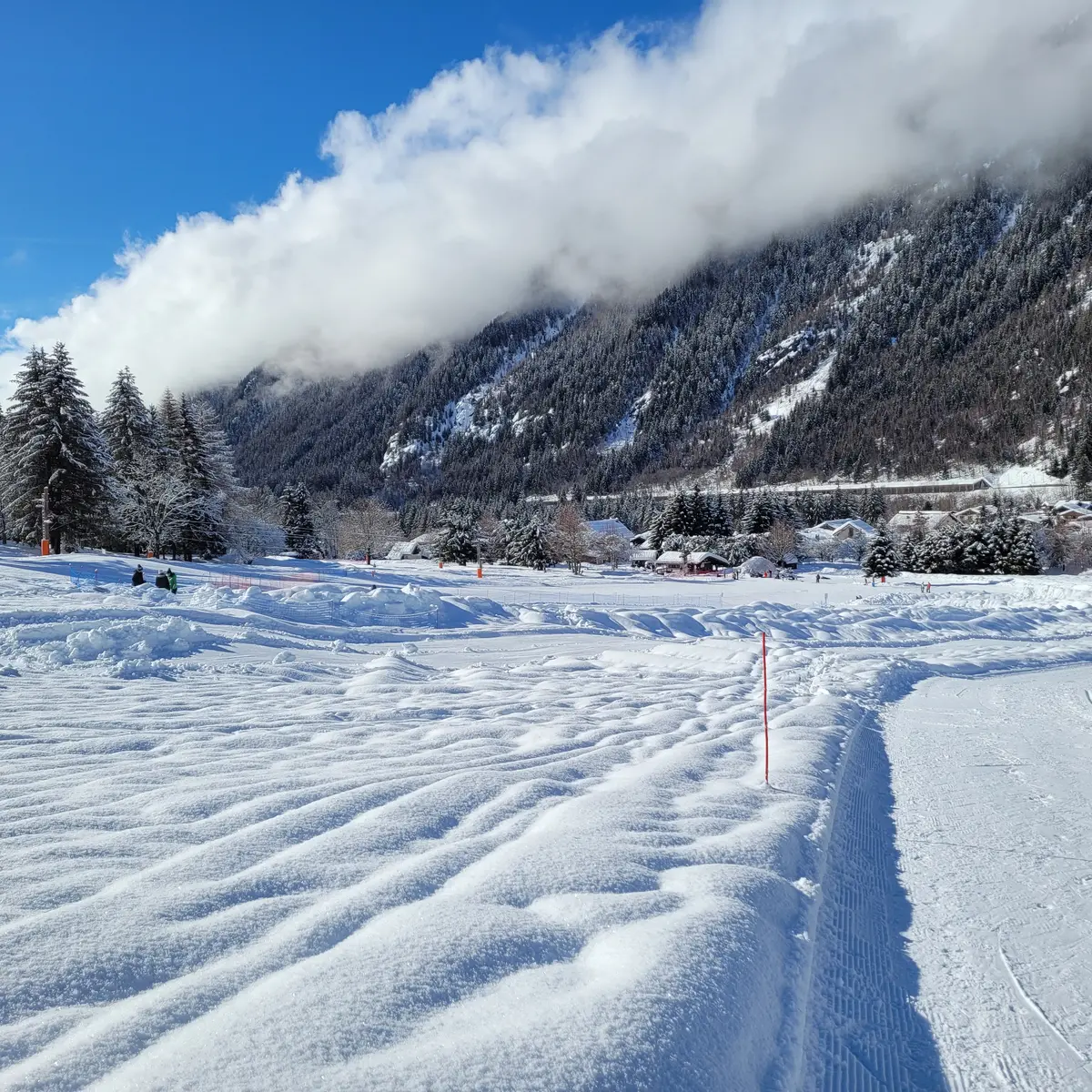Vue sur la piste de fond