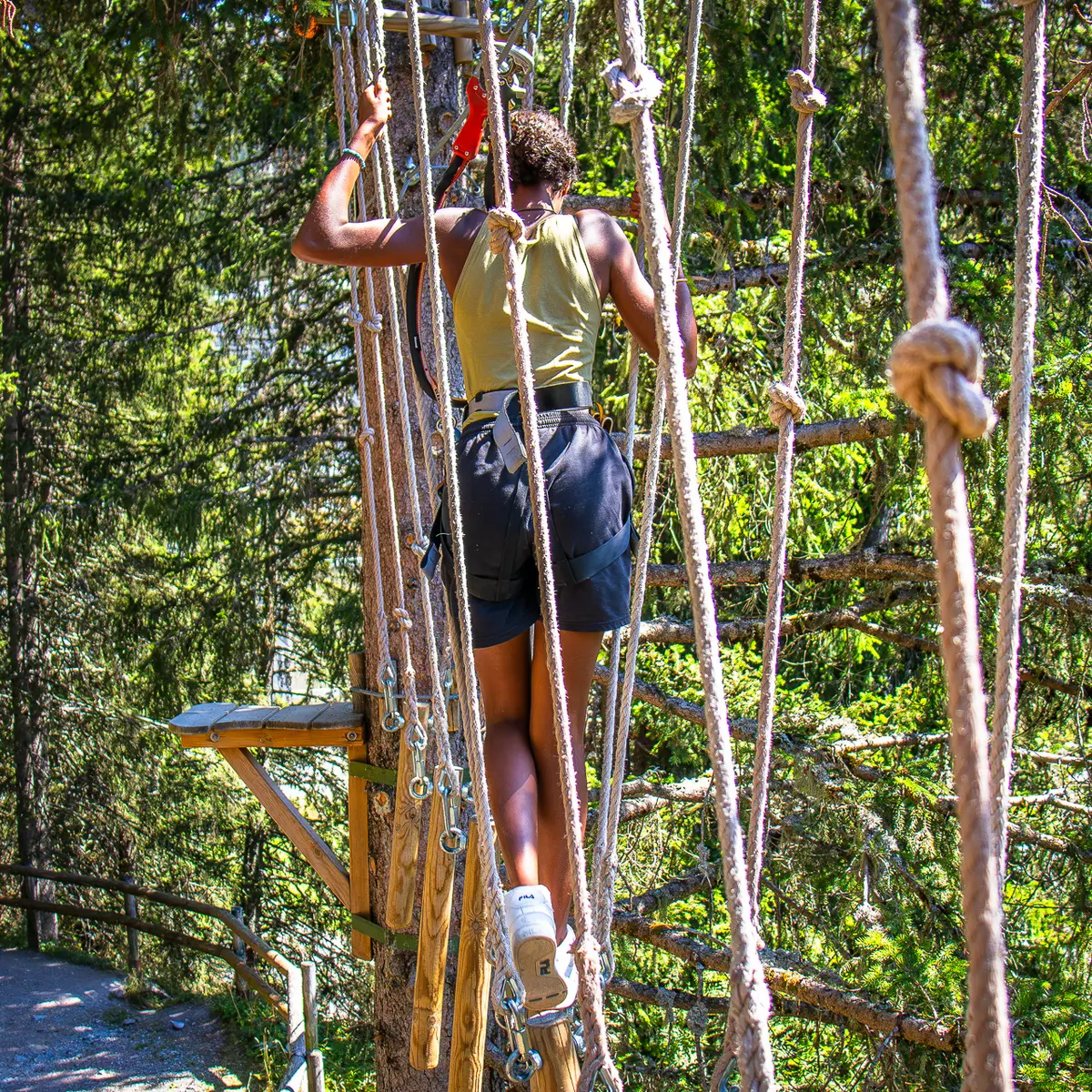 Traversée de bûches suspendues