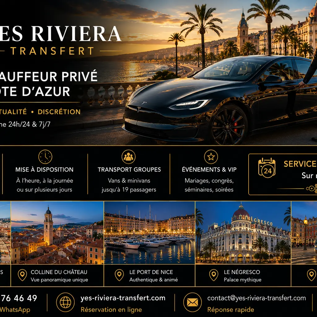 VTC Nice & Côte d’Azur – YES Riviera Transfert