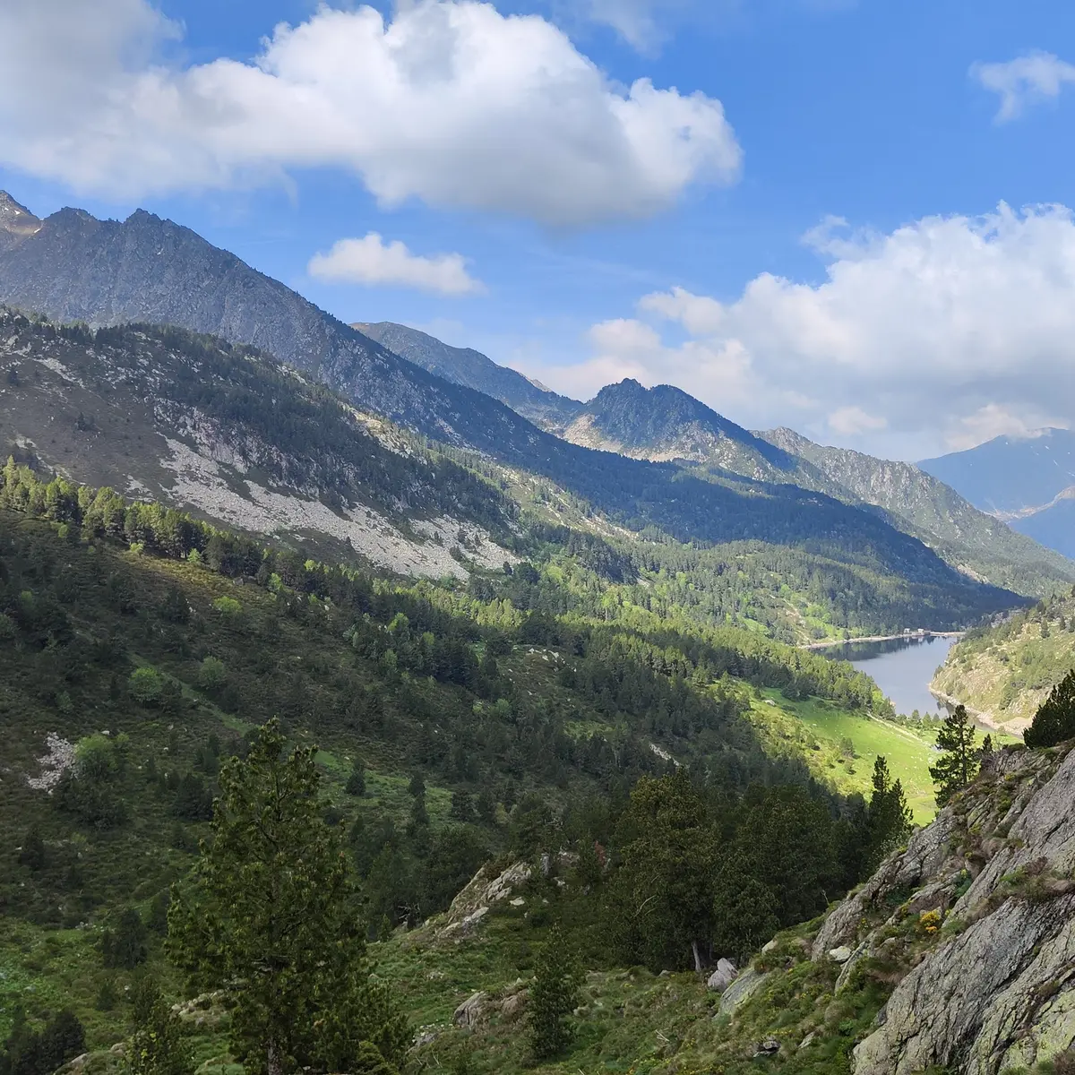 Vue de l'étang depuis le refuge