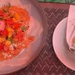 Carpaccio d'espadon et Panisses