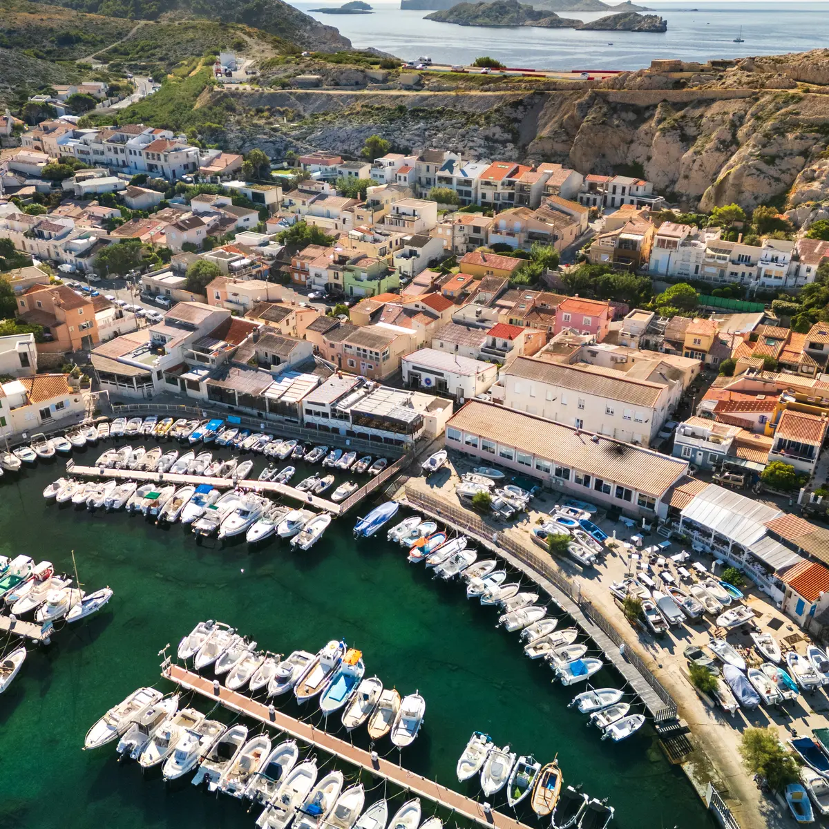 Vue aérienne de Callelongue