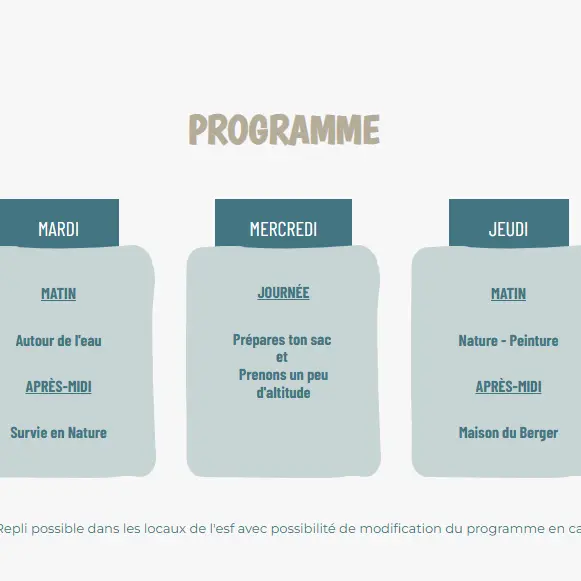 Programme Mon aventure en montagne_Orcières