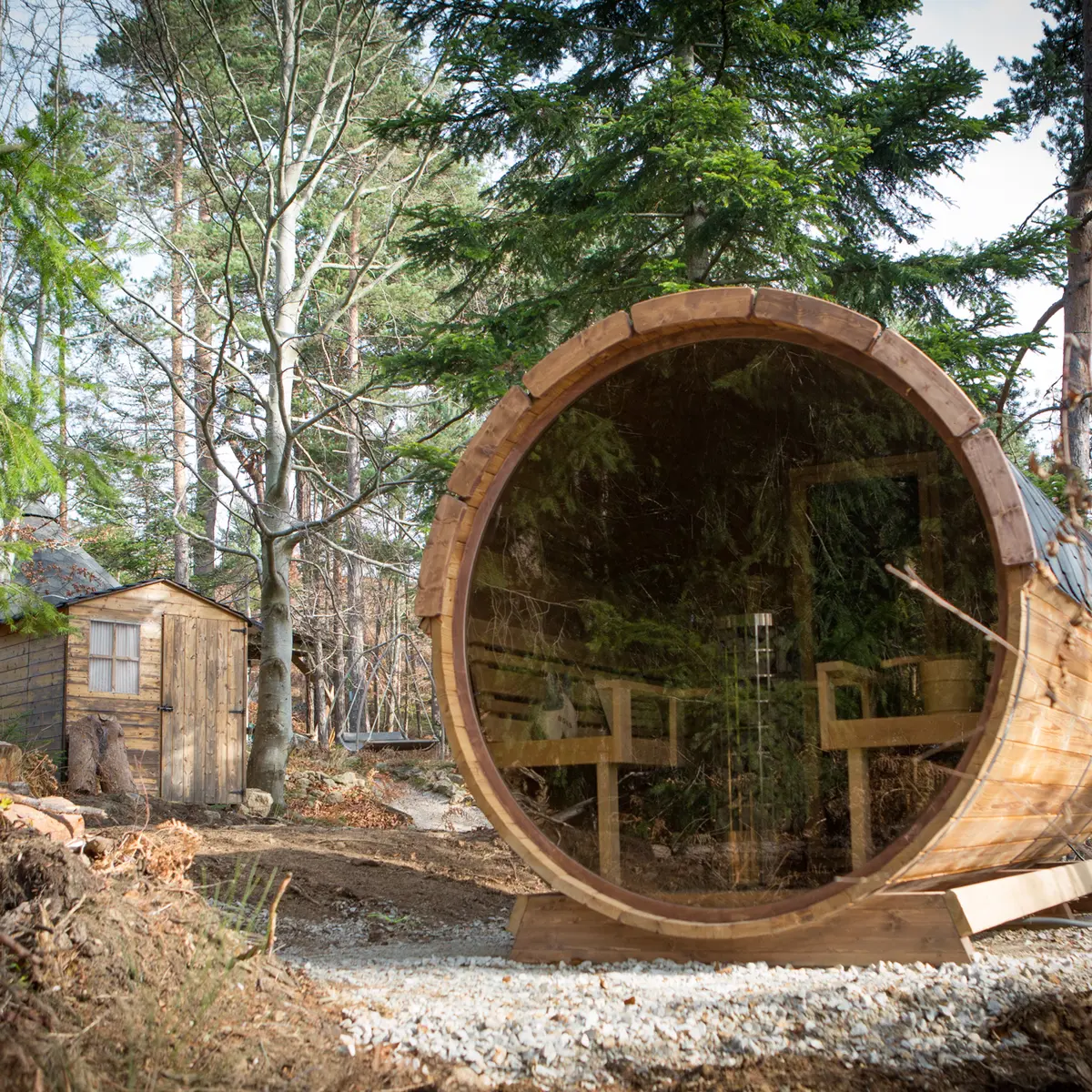 tonneau sauna l'été
