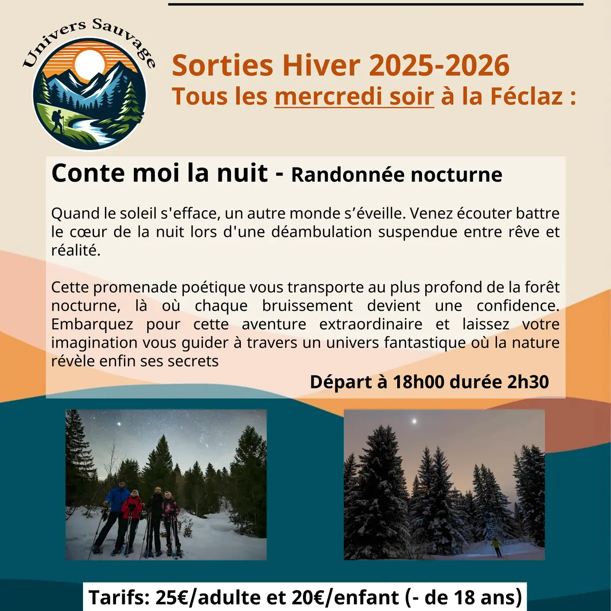 Randonnée nocturne La Féclaz