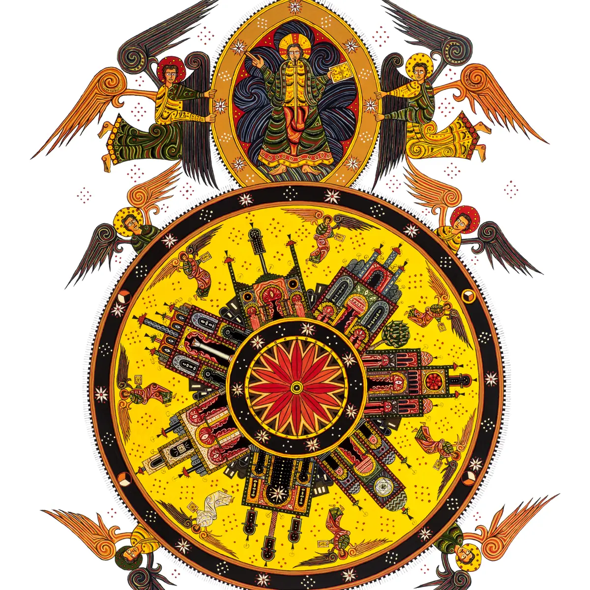 Enluminure : Lettres aux 7 églises, Gouache sur papier, 2022