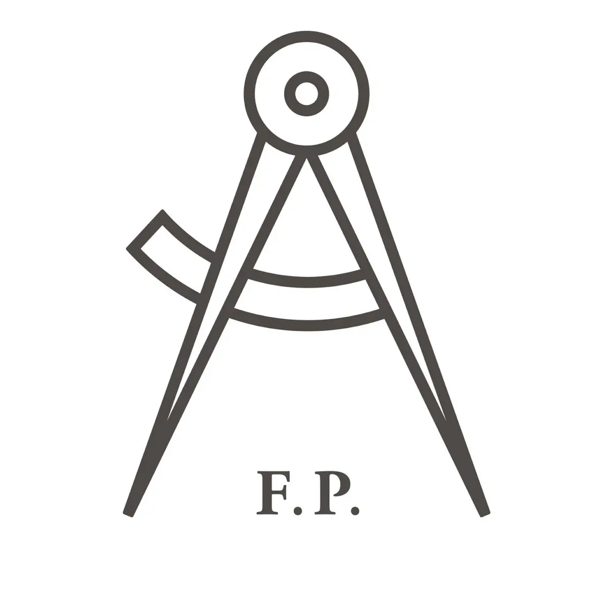 Logo de la Coutellerie Fontenille-Pataud représentant un outil de coutelier avec les initiales de la coutellerie