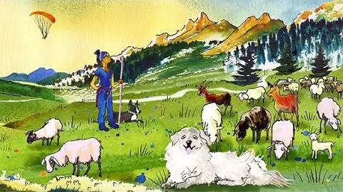 Clip d'animation pour comprendre le rôle des chiens de protection des troupeaux